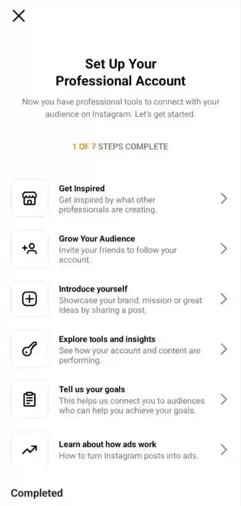 step 10 - instagram par professional account kaise banaye