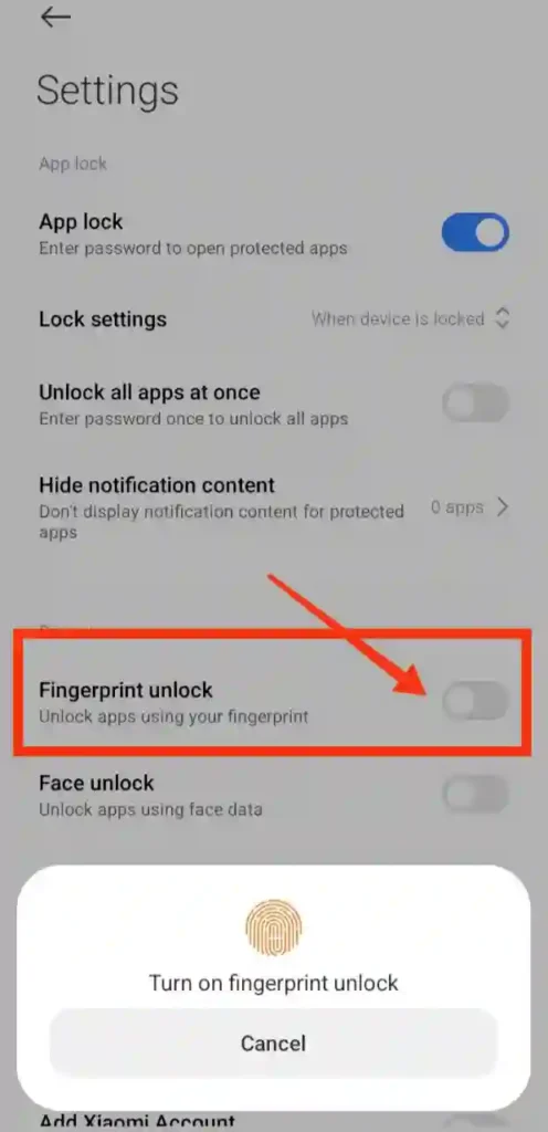 step 2 - instagram par fingerprint lock kaise lagaye