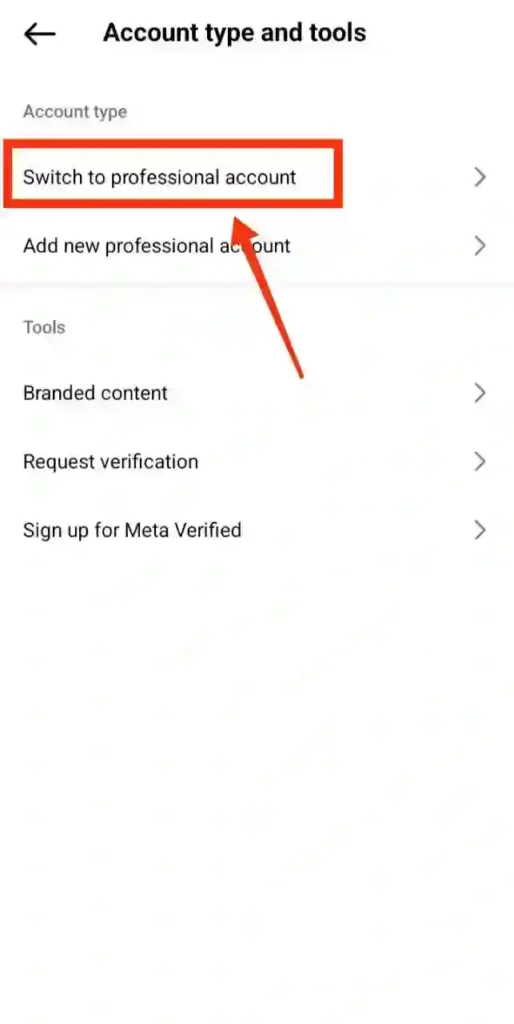 step 4 - instagram par professional account kaise banaye
