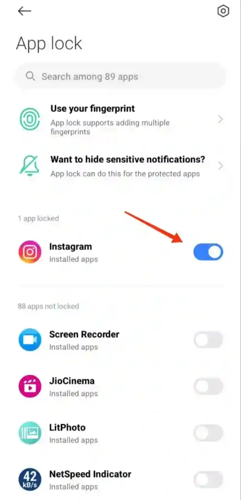 step 7 - instagram par lock kaise lagaye