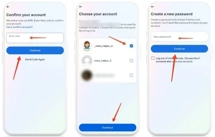 step 2 - मोबाइल नंबर से इंस्टाग्राम का पासवर्ड रिसेट करे