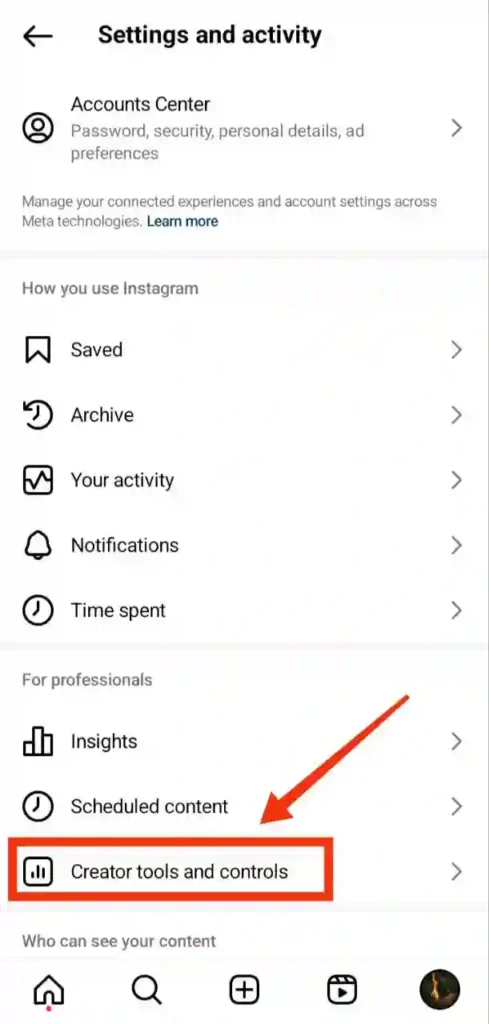 step 3 - instagram par professional dashboard kaise hataye