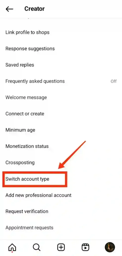 step 4 - instagram par professional dashboard kaise hataye